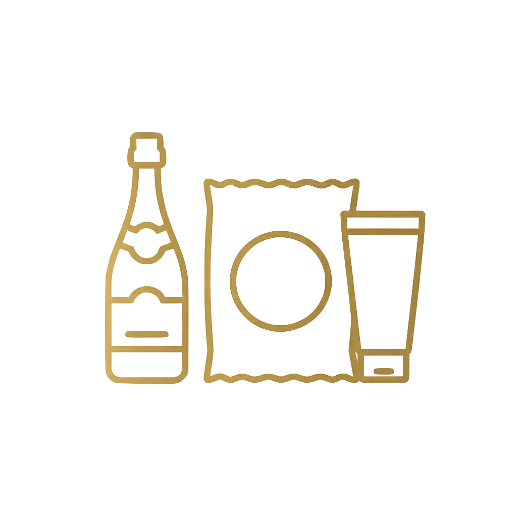 Boissons, snacks et soins disponibles a l'achat
